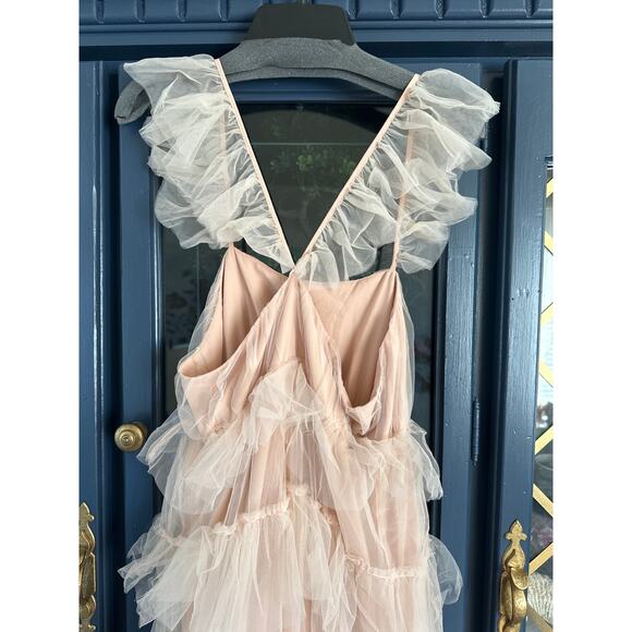 Show Me Your Mumu Fairy Tale Maxi Dress Tulle Dusty Blush SZ M NWT ($298 Retail) - Picture 9 of 10
